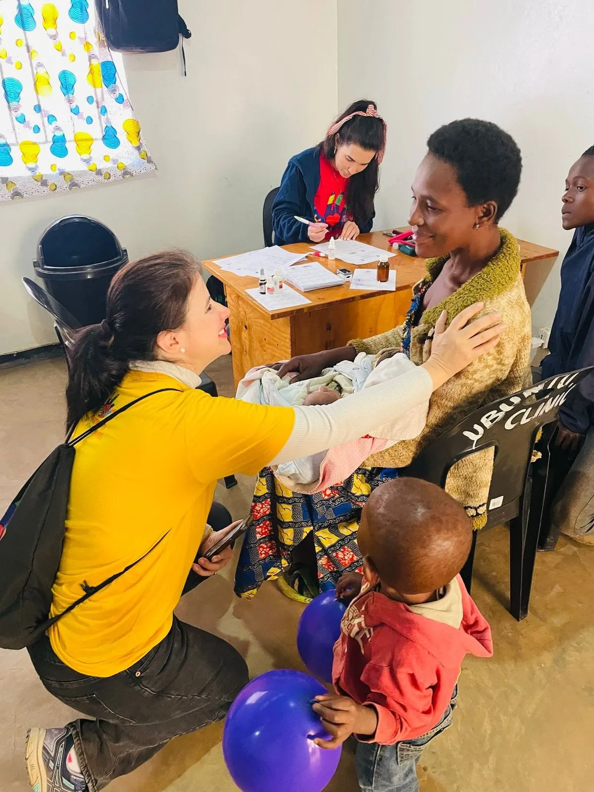 An activity with children and families in a community room